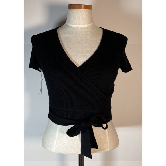 Aritzia Wilfred All Tied Up Shirt • Black • Small • Brand New NWT  Criss Cross - Picture 1 of 10